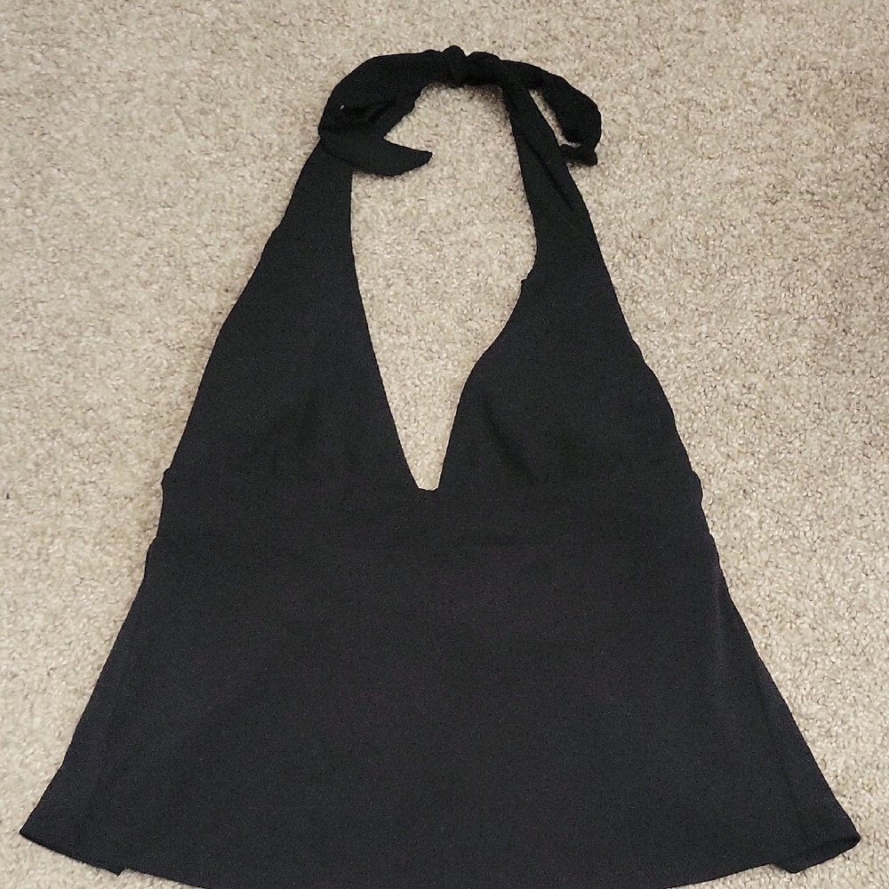 Robin Piccone Black Halter Top